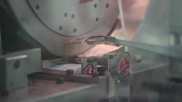 Machine sorting tea bags — Stock Video