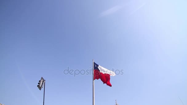 Chilenische Flagge geschwenkt — Stockvideo