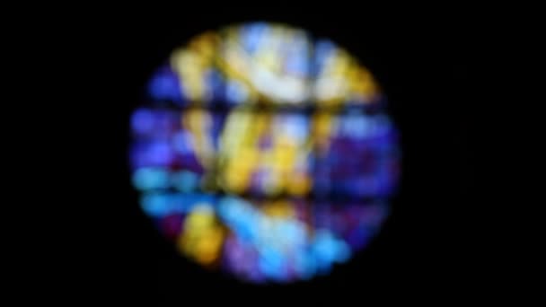 Close up van de kerk Vitral — Stockvideo