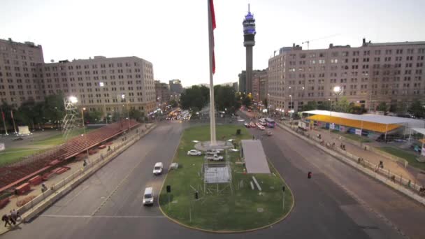 Strada di Santiago con bandiera — Video Stock