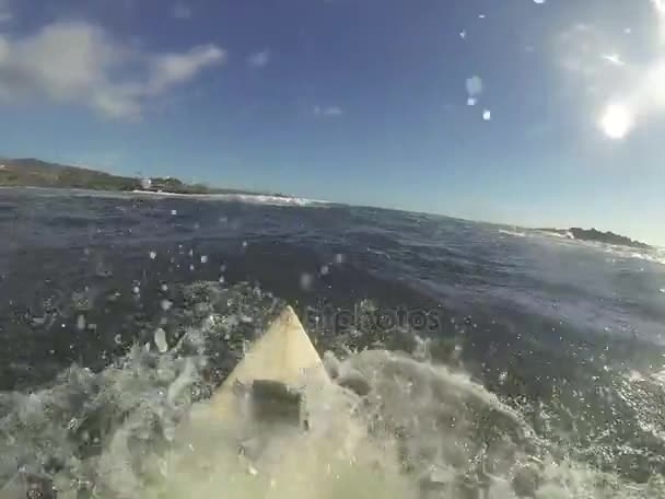 Tabla de surf en acción POV — Vídeo de stock