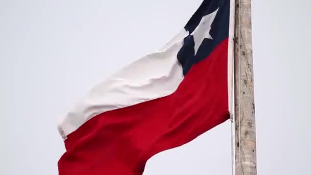 Bandeira do Chile acenando — Vídeo de Stock