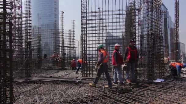 Építési telek munkavállalók — Stock videók