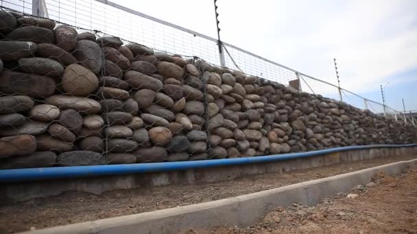 Malla de pared de piedra — Vídeos de Stock