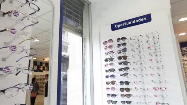 glasses display at an optic store