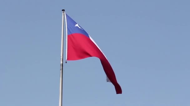 Chile flag waving — Stock Video