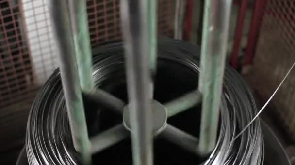 Máquina industrial de laminación de alambre — Vídeos de Stock