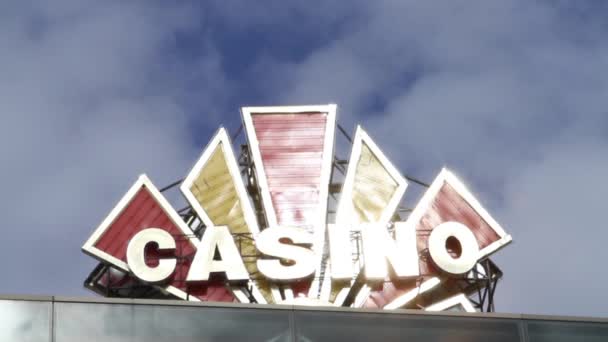 Casino-Zeichen alten Stils — Stockvideo