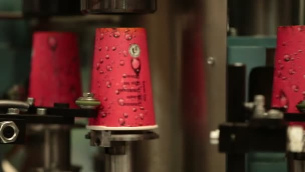 Hendiduras de la máquina la base de vasos de papel — Vídeo de stock