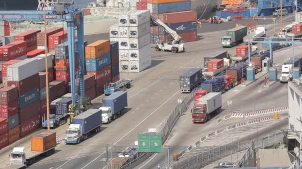 Camiones transporte contenedores — Vídeo de stock