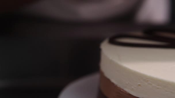 Şef pasta süsleme — Stok video