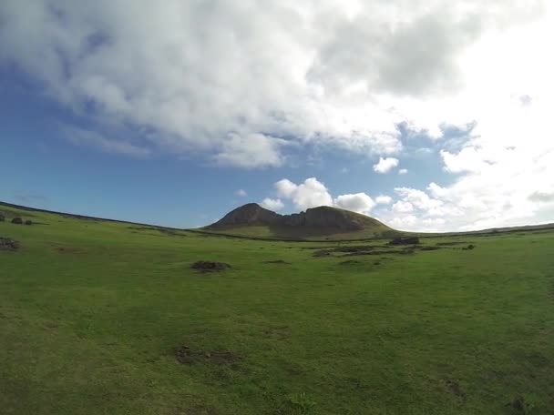 Marcher dans la prairie avec moai — Video