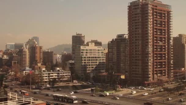 Blick auf die Stadt Santiago de Chile — Stockvideo
