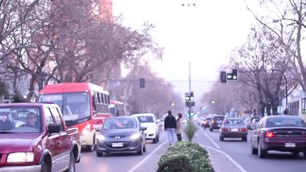 Santiago işlek cadde — Stok video