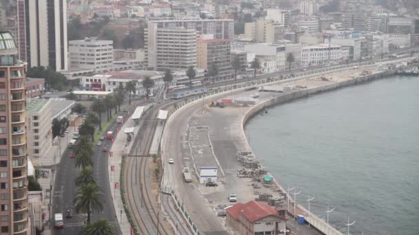 Stadsbilden syn på Valparaiso — Stockvideo