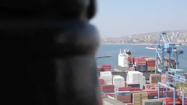 Puerto de Valparaíso en Chile — Vídeos de Stock