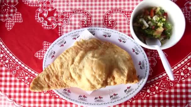 Fried empanada veya pasta — Stok video