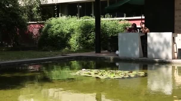 Tabela do lago do campus — Vídeo de Stock