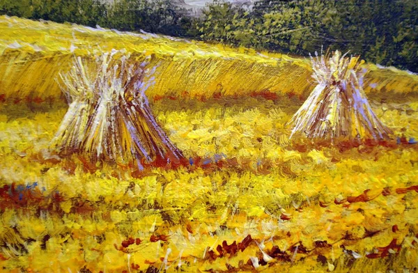 Rural Oil Paintings Landscape Canvas Fine Art — Stock Photo, Image