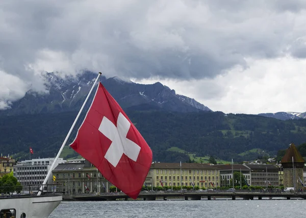 Bandera Roja de Suiza — Foto de Stock