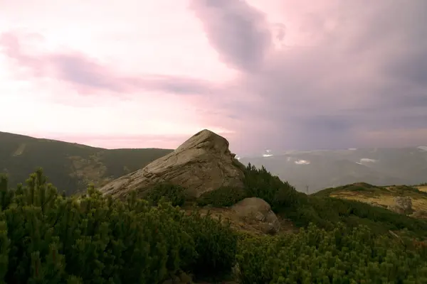 Karpat Dağları, Europe, yaz yatay. Yüksek dağ zirveleri.