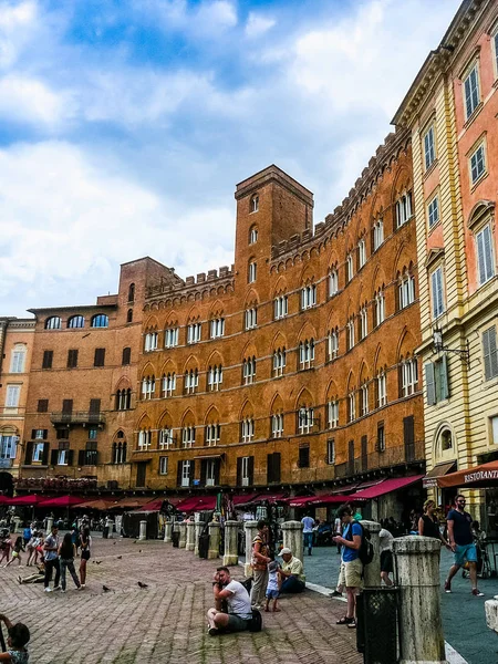 HDR Piazza del Campo em Siena — Fotografia de Stock