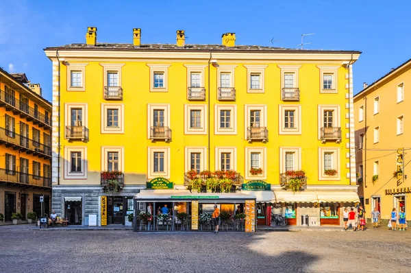 HDR Emile Chanoux square in Aosta — Stock Photo, Image