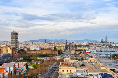 Barselona Limanı HDR havadan görünümü