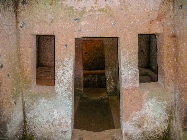 Hdr etruskische Nekropole der Banditaccia in cerveteri — Stockfoto