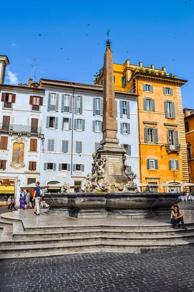 Fonte do Panteão HDR em Roma — Fotografia de Stock