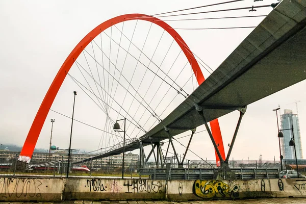 HDR Pedestrian bridge in Turin — Stock Photo, Image