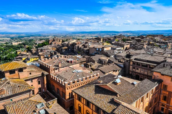 HDR View of the city of Siena — Stock Photo, Image