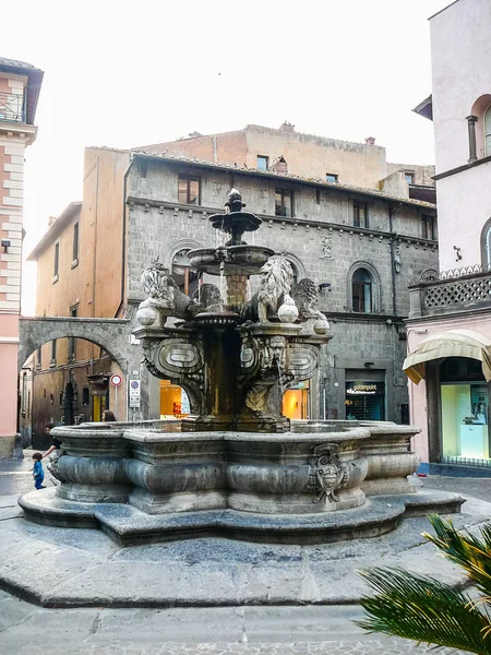 HDR Fontana dei Leoni in Viterbo — стокове фото