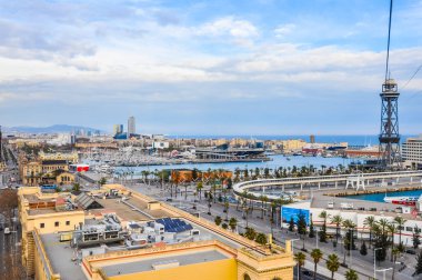 Barselona Limanı HDR havadan görünümü