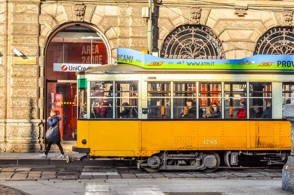 HDR Vintage tram Milan — Stock Photo, Image