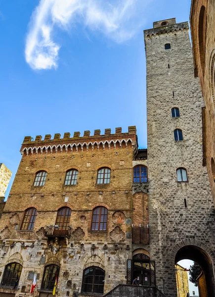 HDR widok z miasta San Gimignano — Zdjęcie stockowe