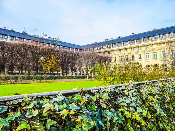 Wysoki Zakres Dynamiki Hdr Ogrodu Palais Royal Pałac Królewski Paryżu — Zdjęcie stockowe