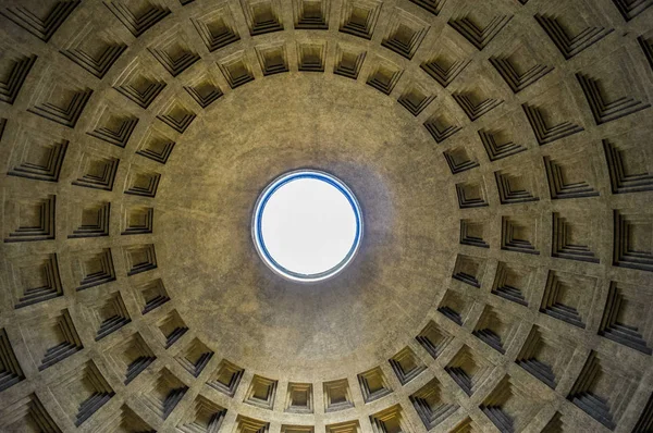 Řím Itálie Června 2014 Vysokým Dynamickým Rozsahem Hdr Pantheon Chrám — Stock fotografie