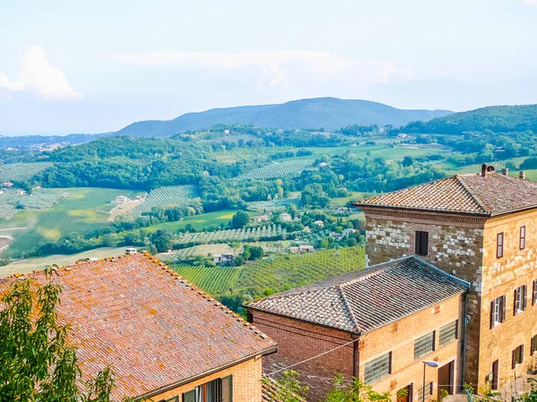 Hohe Dynamik Hdr Ansicht Von Montepulciano Der Toskana Italien — Stockfoto
