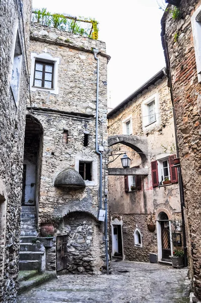 Yüksek Dinamik Aralık Hdr Genoa Caruggio Dar Sokaklar Eski Şehir — Stok fotoğraf