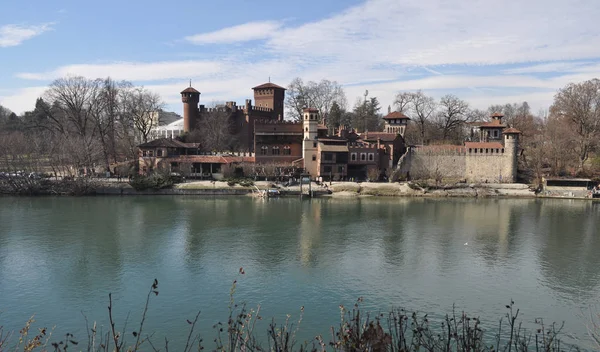 Τορίνο Ιταλία Circa Φεβρουαρίου 2017 Castello Εικονικός Δηλαδή Μεσαιωνικό Κάστρο — Φωτογραφία Αρχείου