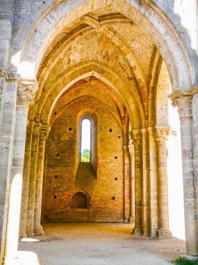 Yüksek dinamik aralık (Hdr) St Galgano Abbey (Abbazia di San Galgano), Tuscany, İtalya