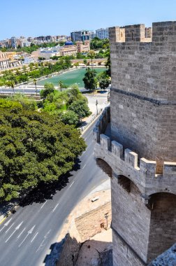 Yüksek Dinamik Aralık (Hdr) Torres de Serranos (Serrano kuleleri anlamına gelir) aka Porta de (Serranos kapı anlamına gelir) Serrans Valencia, İspanya