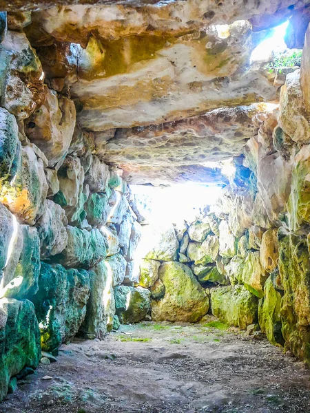 Alto Rango Dinámico Hdr Antiguas Ruinas Arqueológicas Cala Galdana Isla —  Fotos de Stock