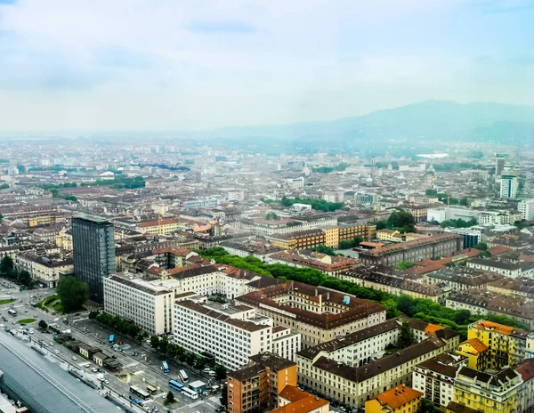 Luchtfoto Van Het Hoog Dynamisch Bereik Hdr Van Stad Turijn — Stockfoto