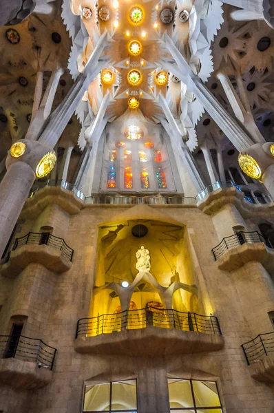 Barcelona Spain February 2015 High Dynamic Range Hdr Interior Sagrada — Stock Photo, Image