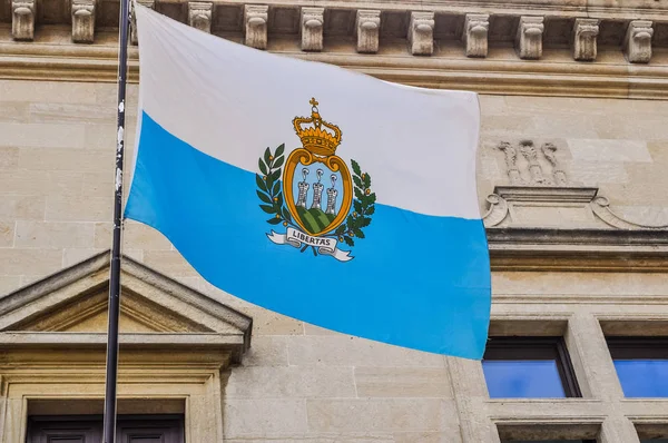 Bandera Alto Rango Dinámico Hdr República San Marino — Foto de Stock