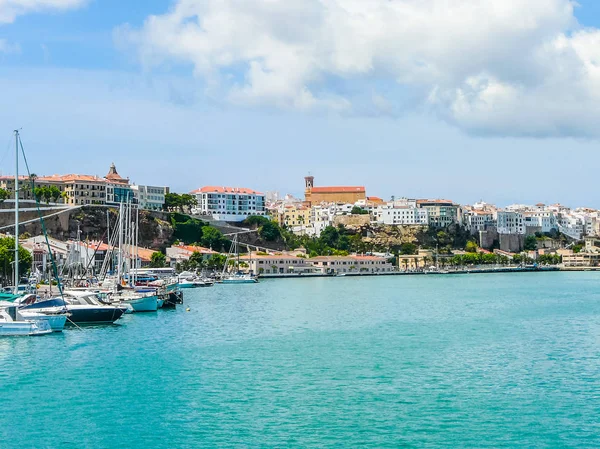 Haute Gamme Dynamique Hdr Vue Mahon Dans Île Minorque Espagne — Photo