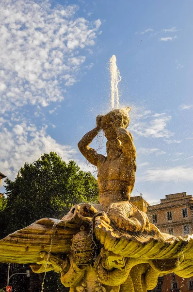 Hoher Dynamischer Bereich Hdr Fontana Del Tritone Bedeutet Tritonbrunnen Rom — Stockfoto