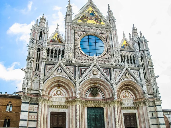 Wysoki Zakres Dynamiki Kościół Katedra Sienie Hdr Aka Duomo Siena — Zdjęcie stockowe